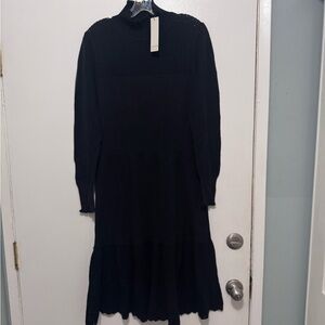 Rebecca Taylor Black Long Sleeve Dress